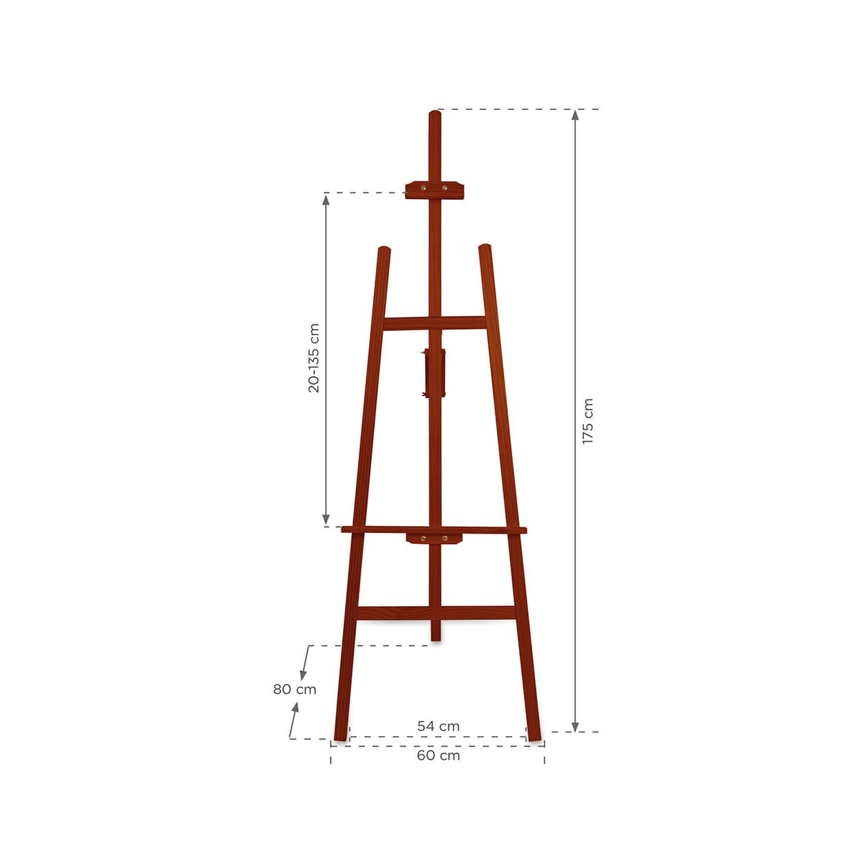 Holz Staffelei Classic, Mahagoni, 175cm