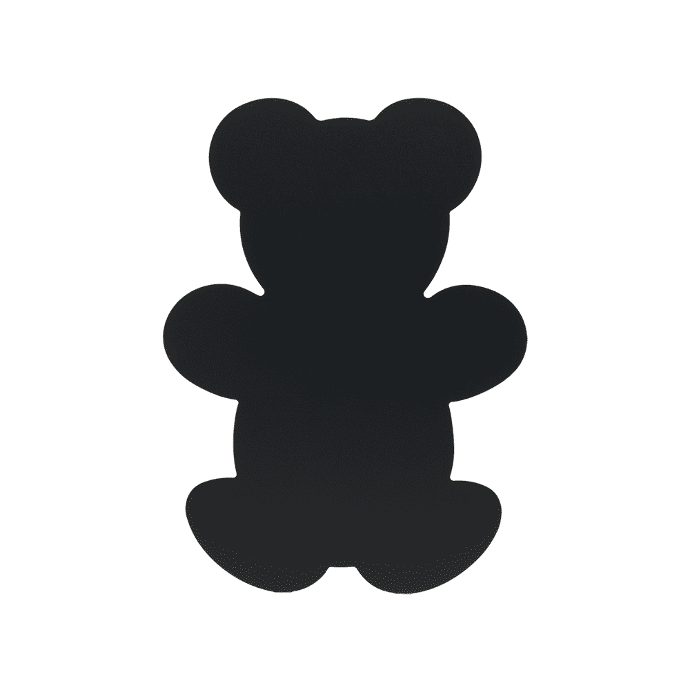 Teddybär Kreidetafel Silhouette für Kinder, rahmenlose Kreidetafel Teddybär Form
