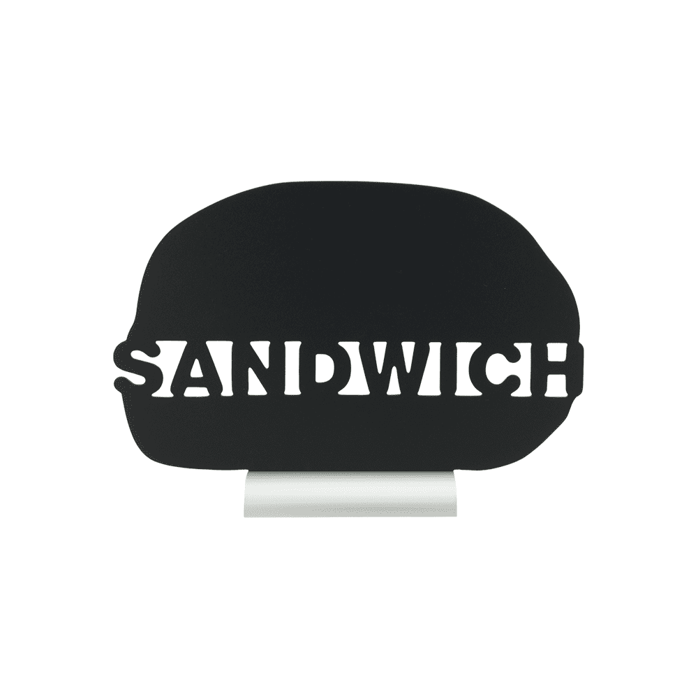 Tischaufsteller in Sandwich Form Silhouette Securit, Gastro Tischtafel Schwarz ohne Rahmen