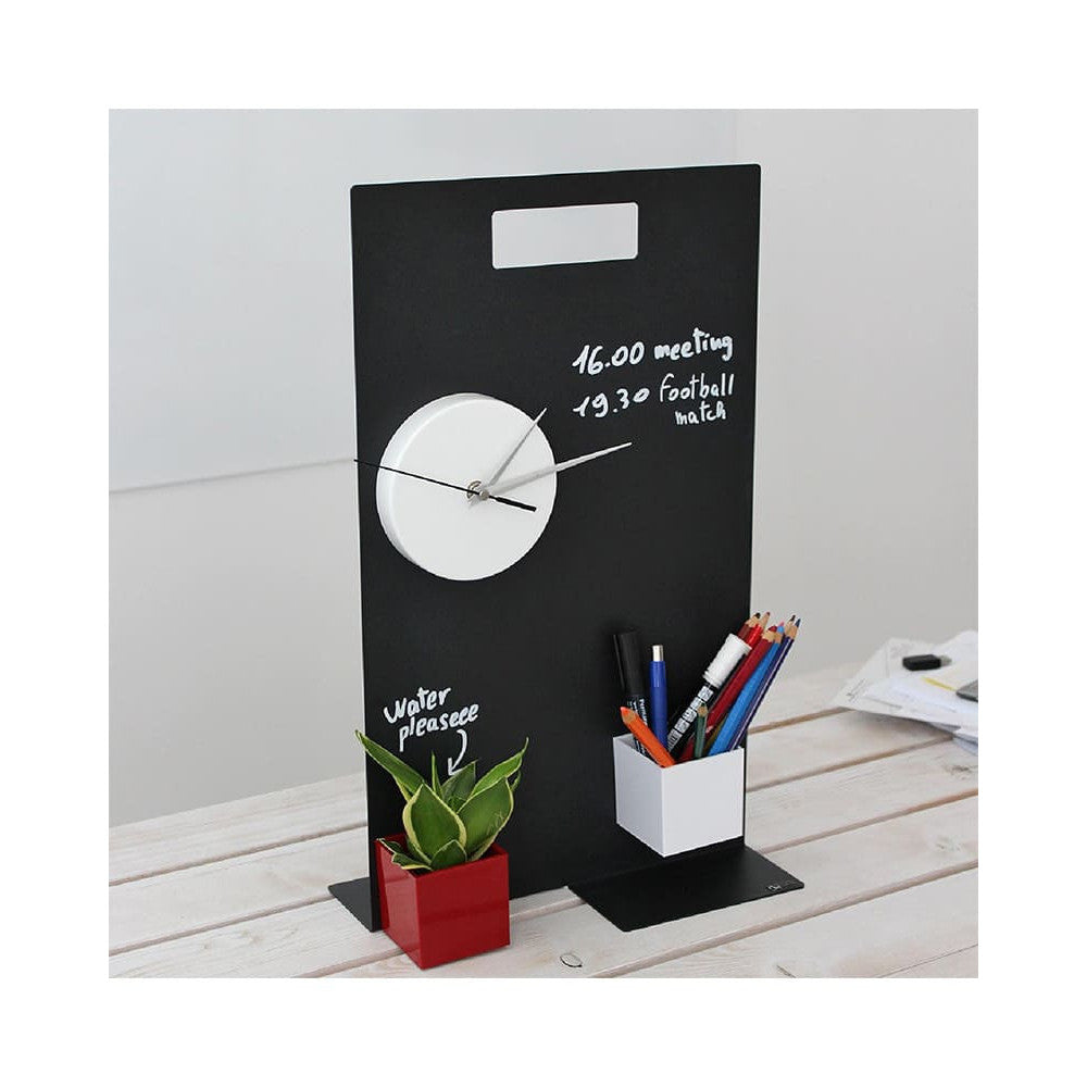 Tischaufsteller Magnetisch schwarz beschriftbar mit Kreide und Kreidemarker