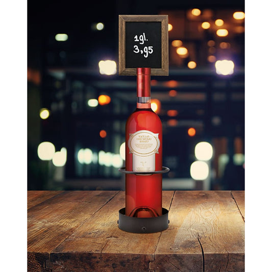 Tischaufsteller mit Weinflaschenhalterung