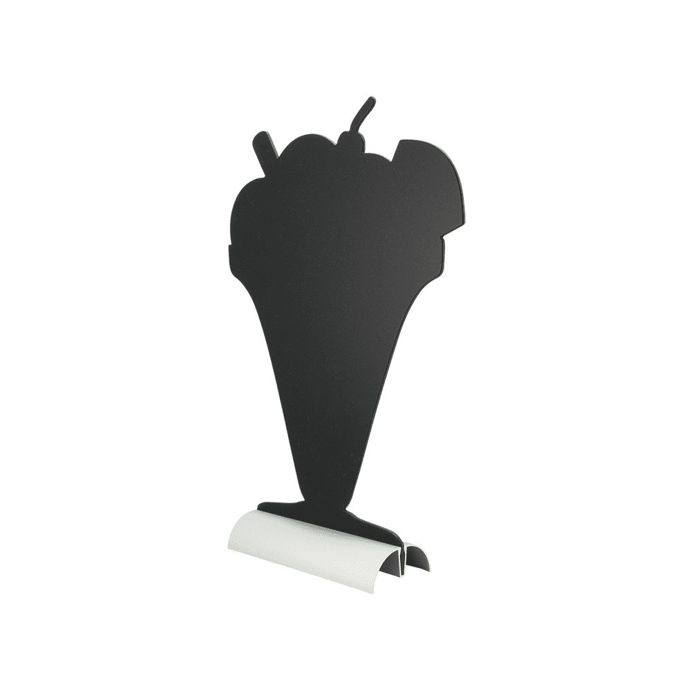Securit®, Tischkreidetafel Aufsteller mit Aluminiumfuss, "Glacé" Form-Silhouette, 23x34cm
