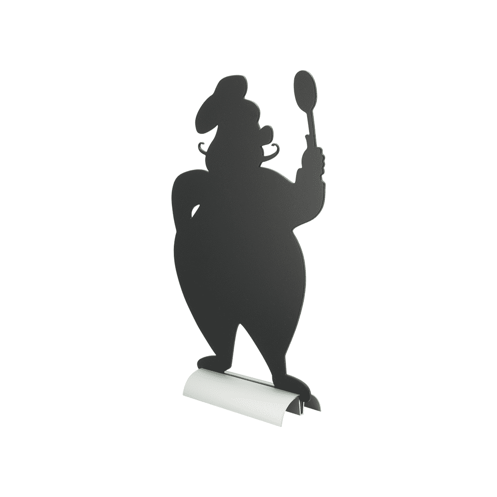 Securit®, Tischkreidetafel Aufsteller mit Aluminiumfuss, "Chefkoch" Form-Silhouette, 22x35cm