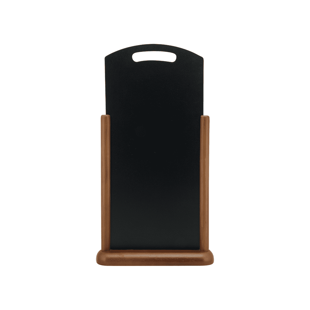 Securit® XL Tischkreidetafel mit Holzrahmen Dunkelbraun, mit Griff, 26x47cm
