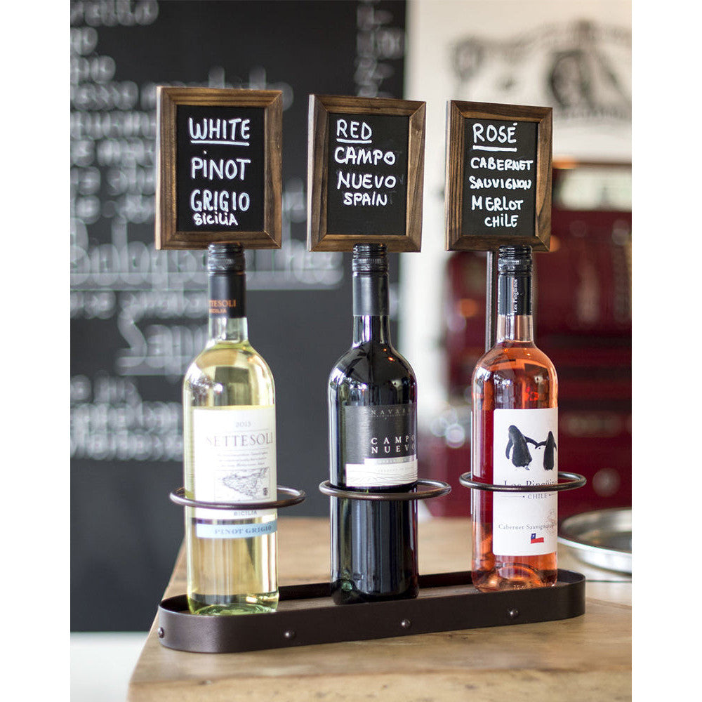 Tischtafel mit Weinhalterung für Vinotheken