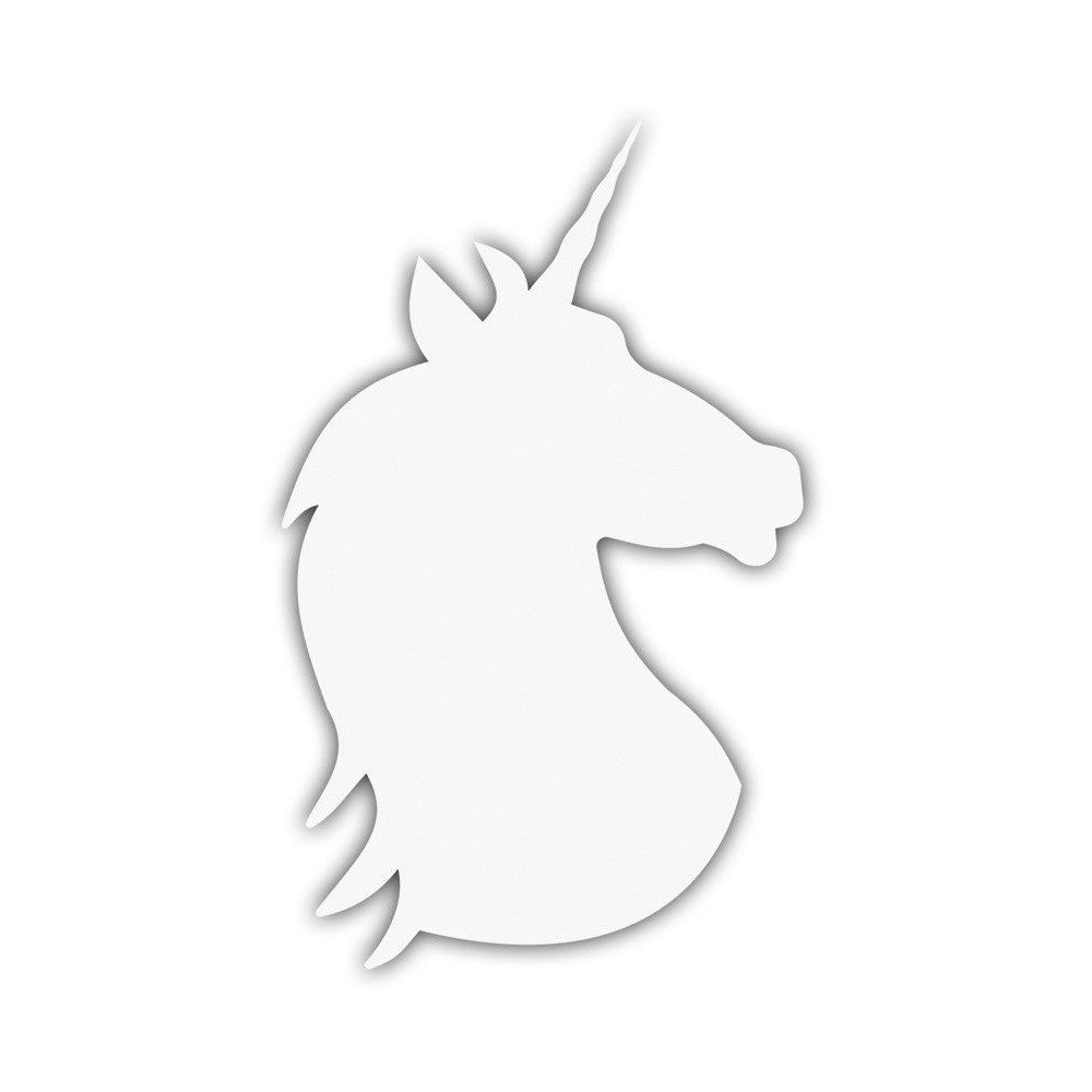Unicorn Kreidetafel weiss, Kreidetafel Silhouette Unicorn weiss für Kinderzimmer als Dekoration und Wandtafel