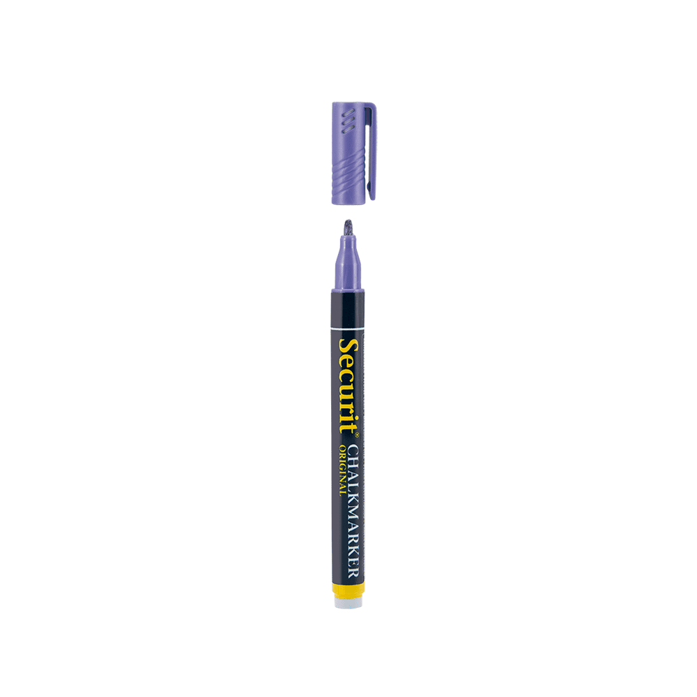 violetter Kreidemarker Securit passend für das Beschriften von Kreidetafeln, Kundenstopper und Wandtafeln, Kreidestift violett Marke Securit