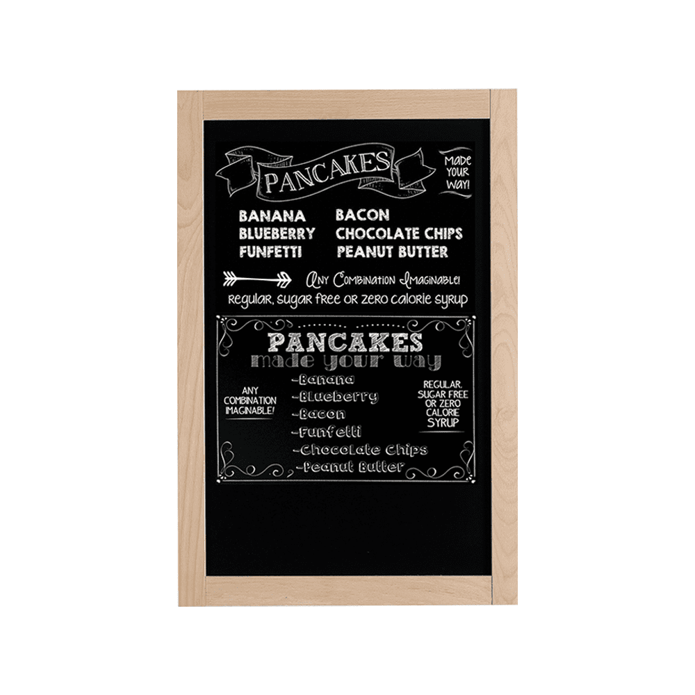 Wandkreidetafel gross mit Holzrahmen für Gastronomen und Zuhause Kreidetafel mit Holzrahmen zum Aufhängen an der Wand
