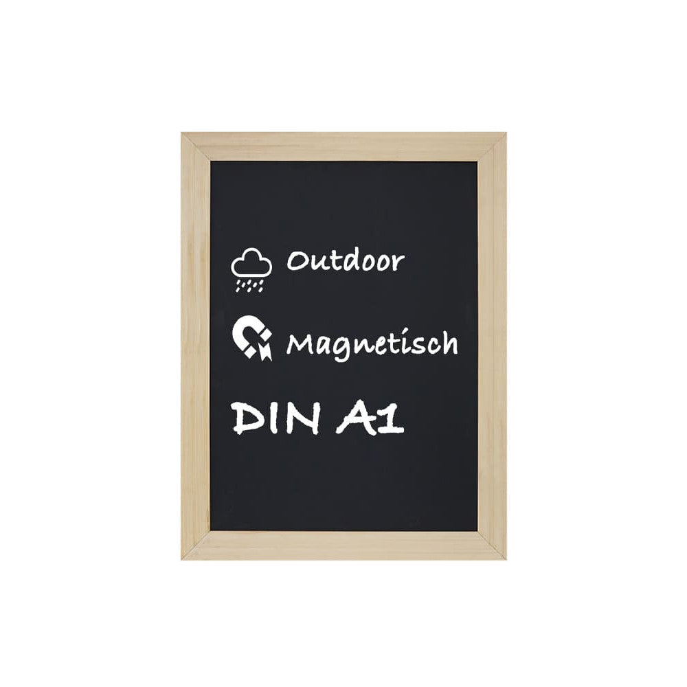 Wandkreidetafel magnetisch A1 mit Holzrahmen Buche