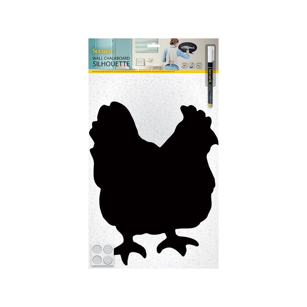 Securit® Wandkreidetafel Silhouette Chicken, 37x27cm