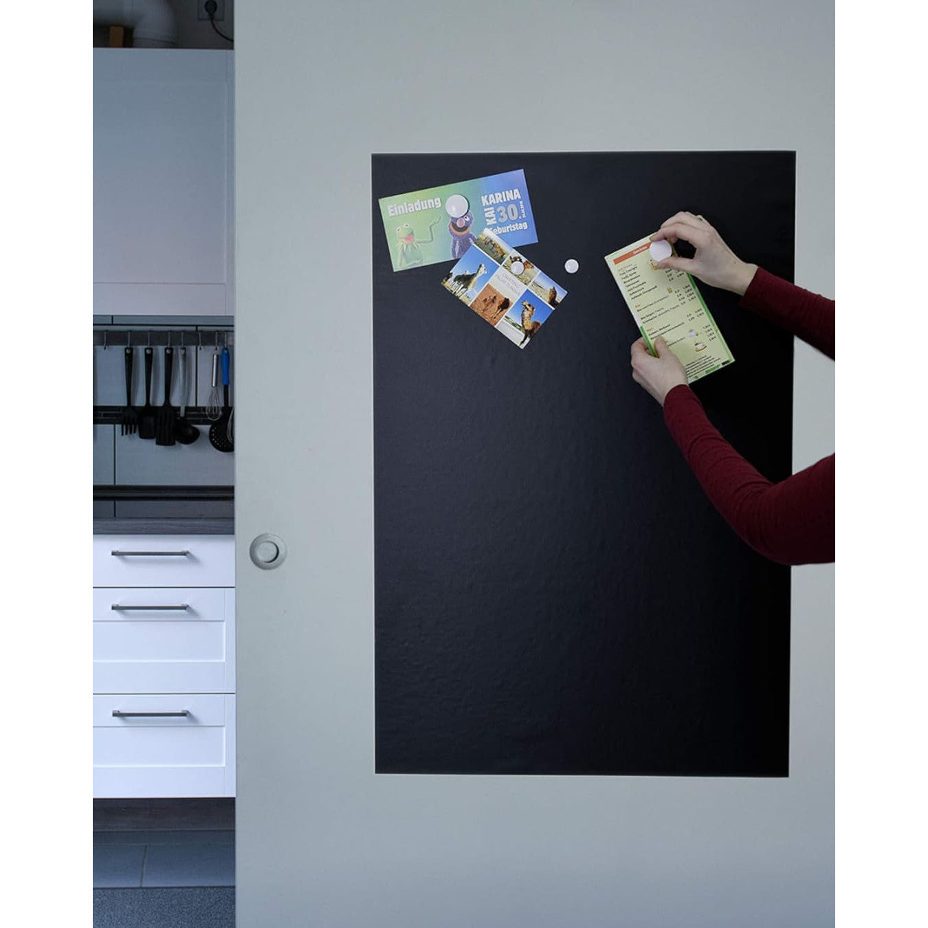 Kreidetafelfolie / Wandtafelfolie Magnetisch, Selbstklebend, Schwarz, 60x90cm