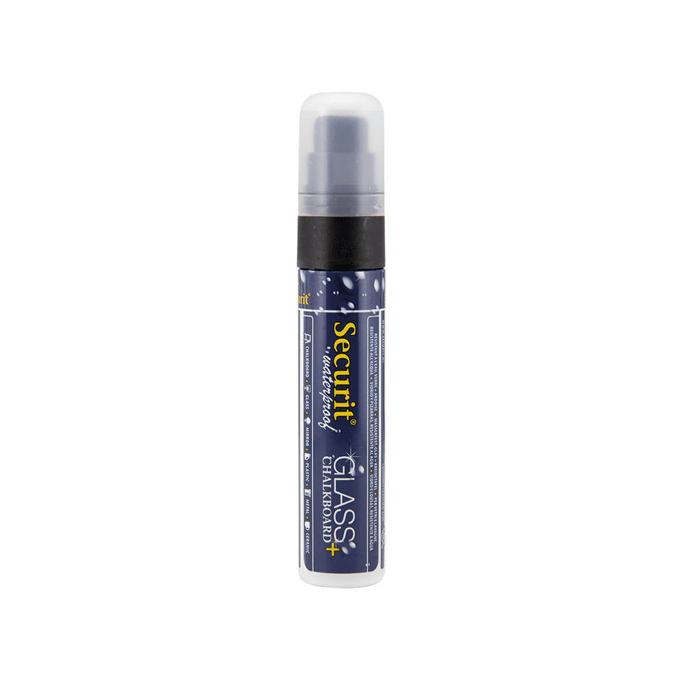 wasserfester Kreidemarker schwarz für das Beschriften von weissen Kreidetafeln und Glas, Kreidemarker wasserfest Schwarz 7-15mm