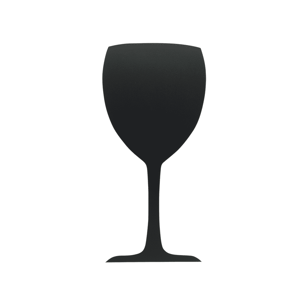 Weinglas Kreidetafel ohne Rahmen in komplett schwarz, Glas Kreidetafel Form Silhouette für Bars und Weinshops
