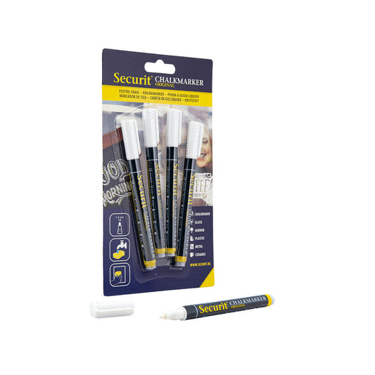 Securit® Kreidemarker, 1-2mm, 4er-Set, Weiss