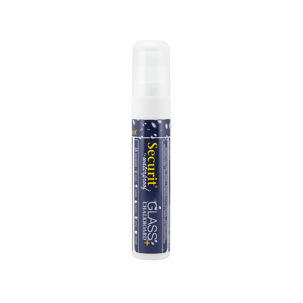 weisser Kreidemarker wasserfest mit 7-15mm von der Marke Securit, Kreidemarker wasserfest in weiss für Kreidetafeln und Boards