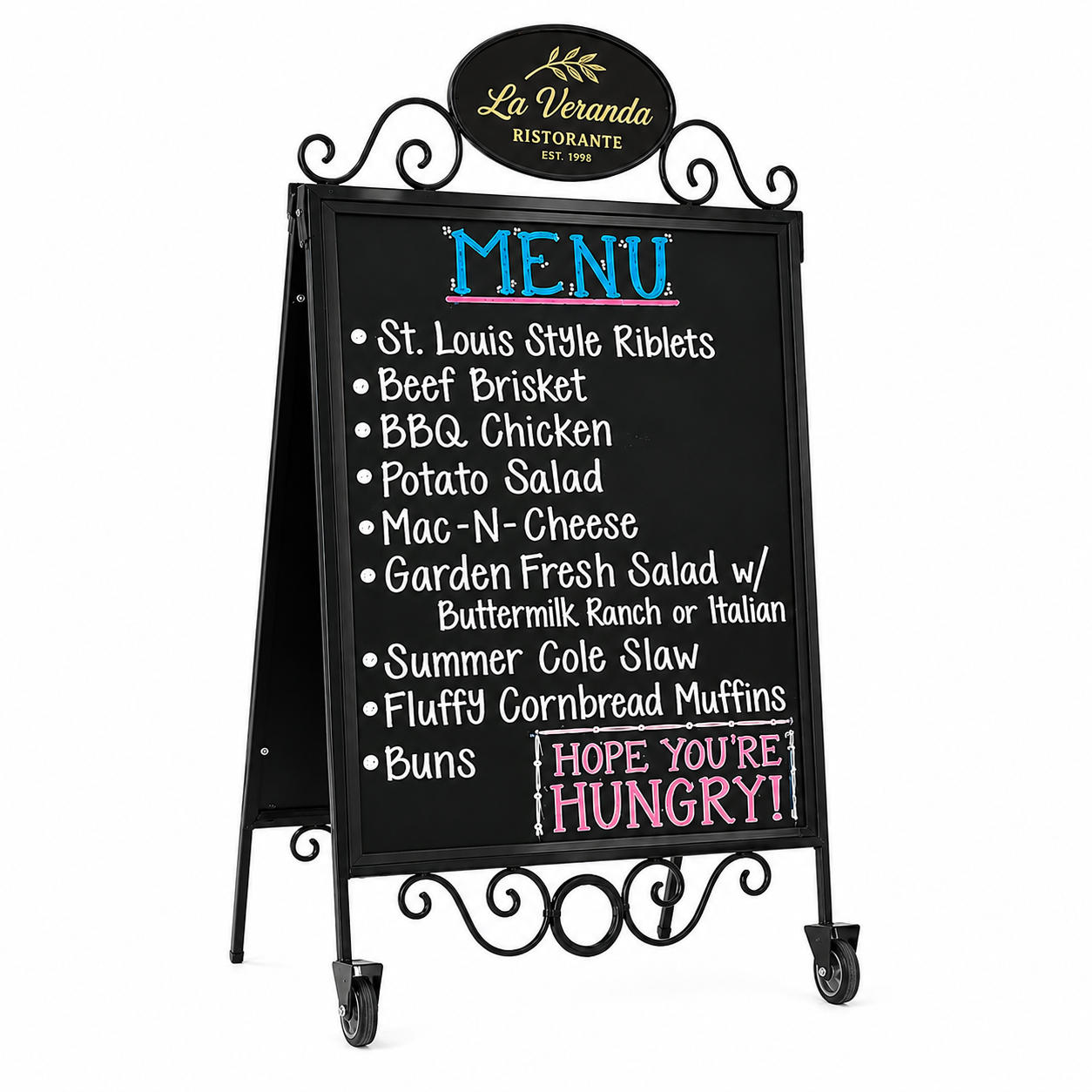 Heritage Sign Antik – Gehwegaufsteller mit Kreidetafel & Rollen