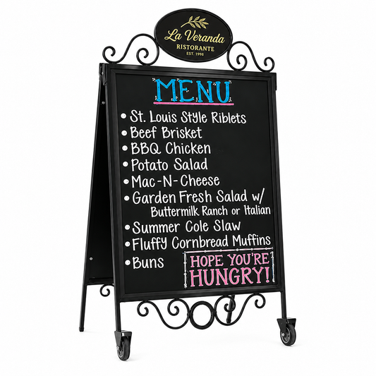 Heritage Sign Antik – Gehwegaufsteller mit Kreidetafel & Rollen