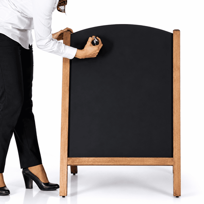 Outdoor Gehwegkreidetafel Holz 100x67cm Magnetisch – Dunkelbraun