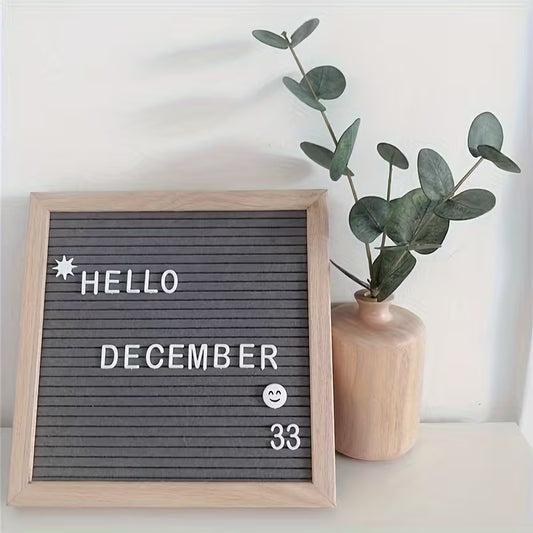 Filz Letterboard Grau mit Holzstaffelei & 340 Buchstaben