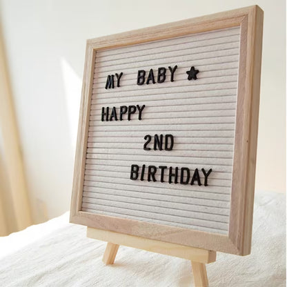 Filz Letterboard Weiss mit Holzstaffelei & 340 Buchstaben