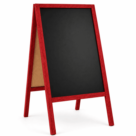 Holz Kreidetafel-Aufsteller, 61x118cmcm, Rot, Indoor