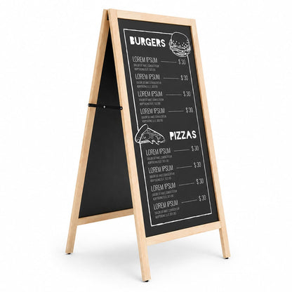 "ChalkMaster Pro" – Wetterfester Kreidetafel-Aufsteller 145x67cm, Buche
