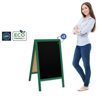 Holz Gehwegkreidetafel, 51x90cm, Grün, Indoor