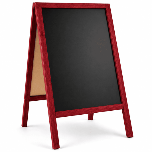 Holz Kreidetafel-Aufsteller, 60x100cm, Rot, Indoor