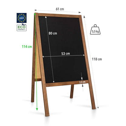 Holz Kreidetafel-Aufsteller, 61x118cmcm, Dunkelbraun, Indoor