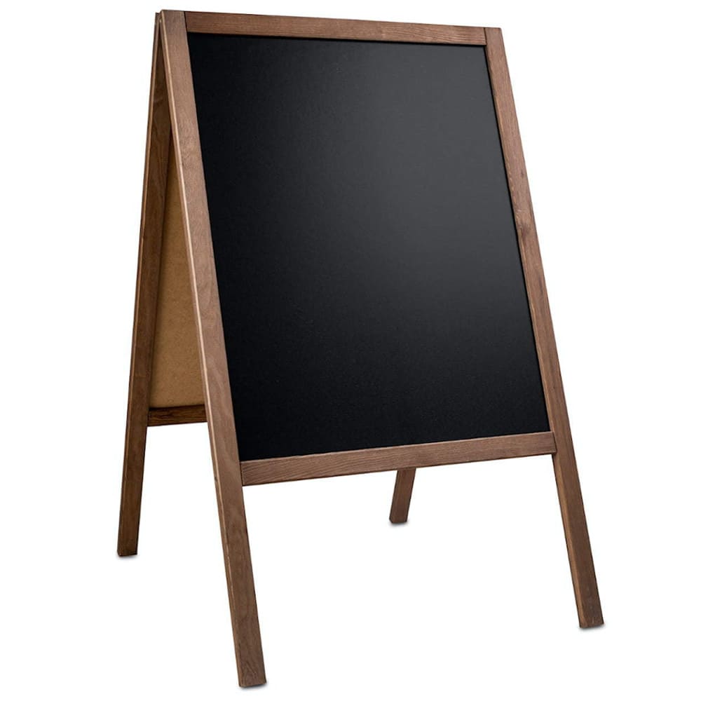Holz Kreidetafel-Aufsteller, 60x100cm, Dunkelbraun, Indoor