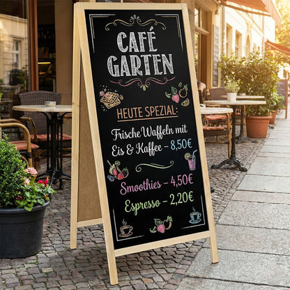 Holz Kreidetafel-Aufsteller, 172x60cm, Natur, Indoor