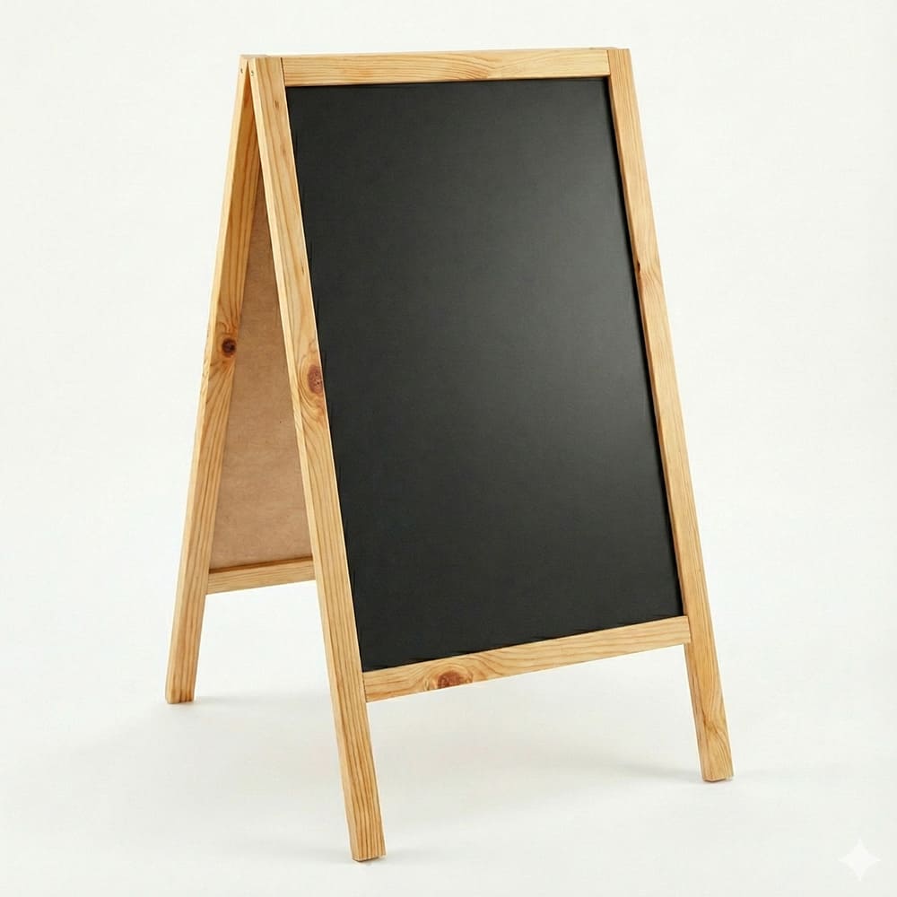 Holz Gehwegkreidetafel, 51x90cm, Natur, Indoor