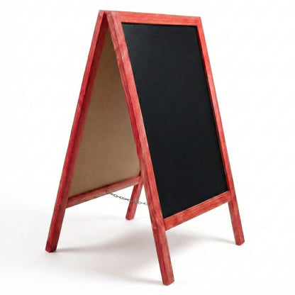 Holz Kreidetafel-Aufsteller, 60x100cm, Rot, Indoor