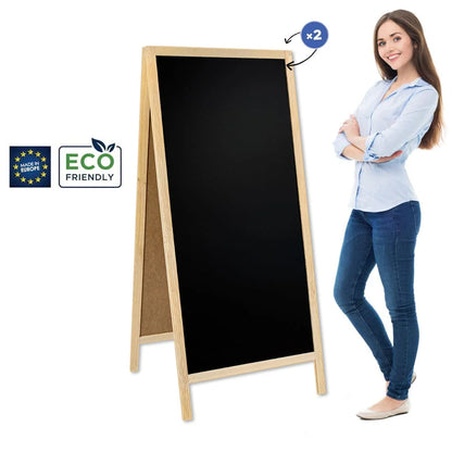 Holz Kreidetafel-Aufsteller, 172x60cm, Natur, Indoor
