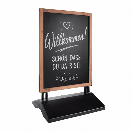 Holz Kundenstopper-Kreidetafel mit Wassertank, DIN A1, Outdoor