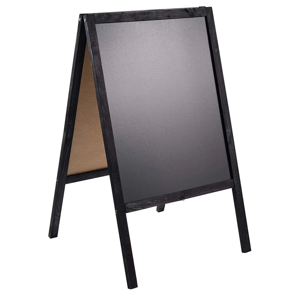 Holz Kreidetafel-Aufsteller, 60x100cm, Schwarz, Indoor