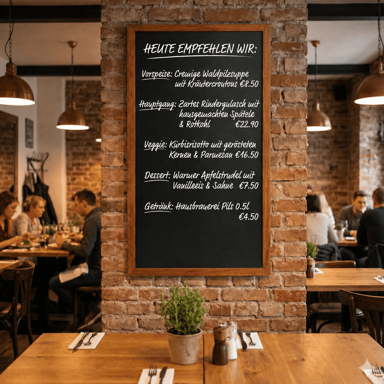 Kreidetafel "InspiraBoard" 80x150cm mit Holzrahmen – Indoor