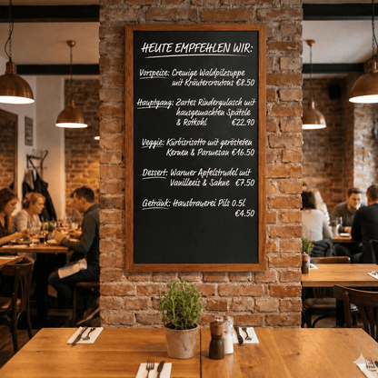 Kreidetafel "InspiraBoard" 80x150cm mit Holzrahmen – Indoor