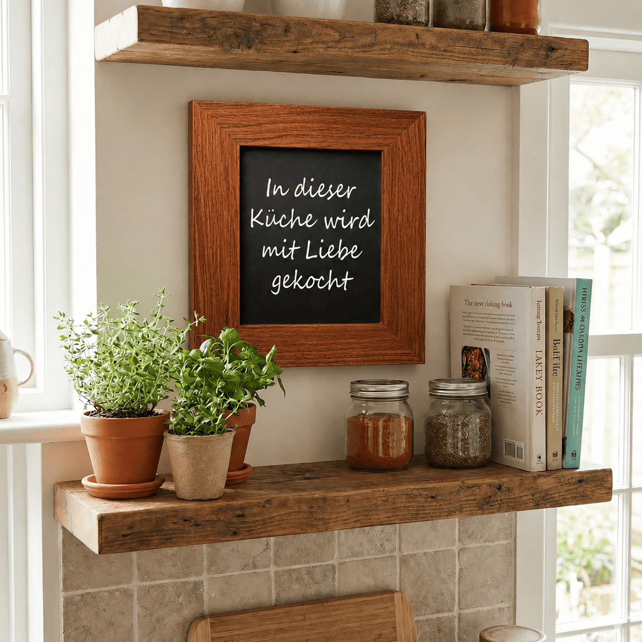 Kreidetafel "InspiraBoard" 20x24cm mit Holzrahmen – Indoor