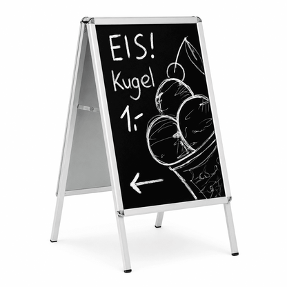 Kundenstopper Kreidetafel Alu Classic DIN A1 – beidseitig beschriftbar