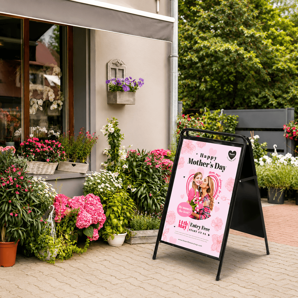 Kundenstopper Kreidetafel "Stelo" DIN A1 – beidseitig beschriftbar