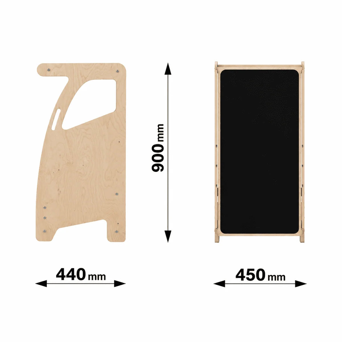 4-in-1 Kinder-Kreidetafel aus Holz mit Lernturm, Rutsche & Tisch