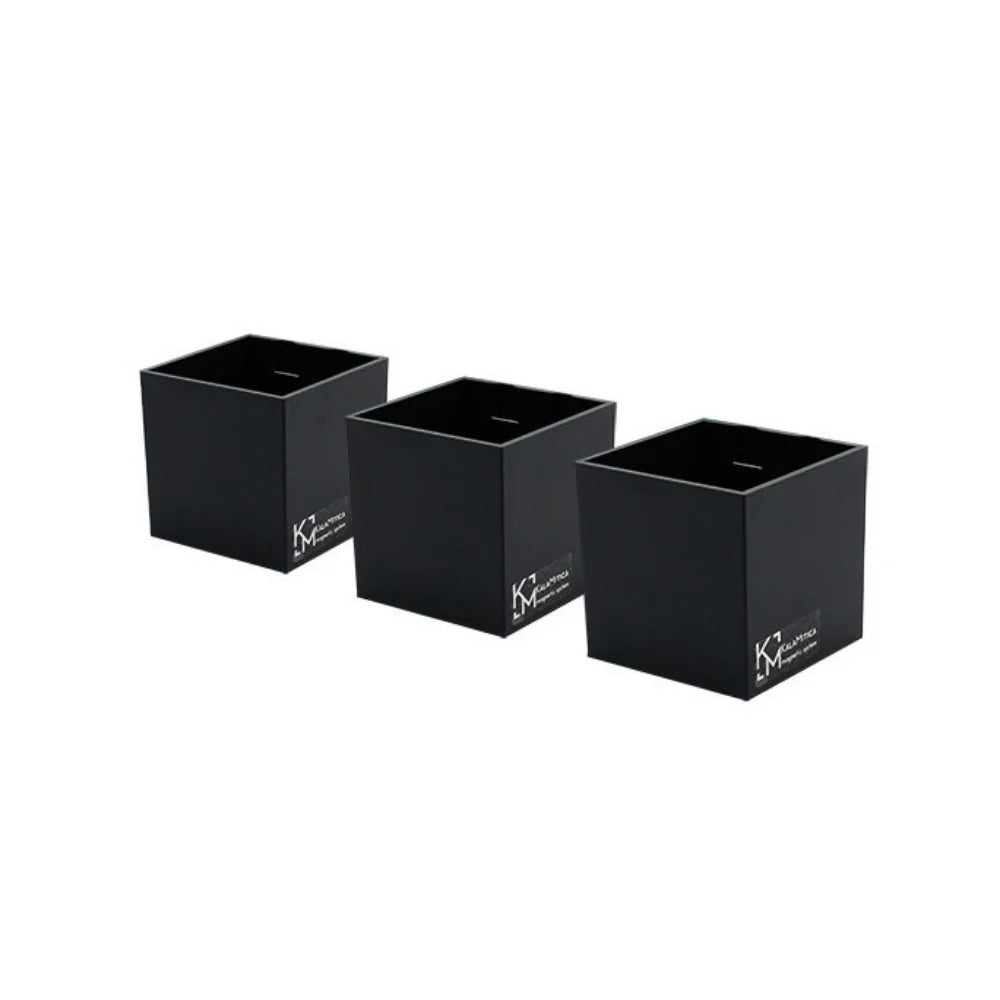 KalaMitica® Magnetische Würfelbehälter Neodym, Ø6cm, Schwarz, 3 Stk.