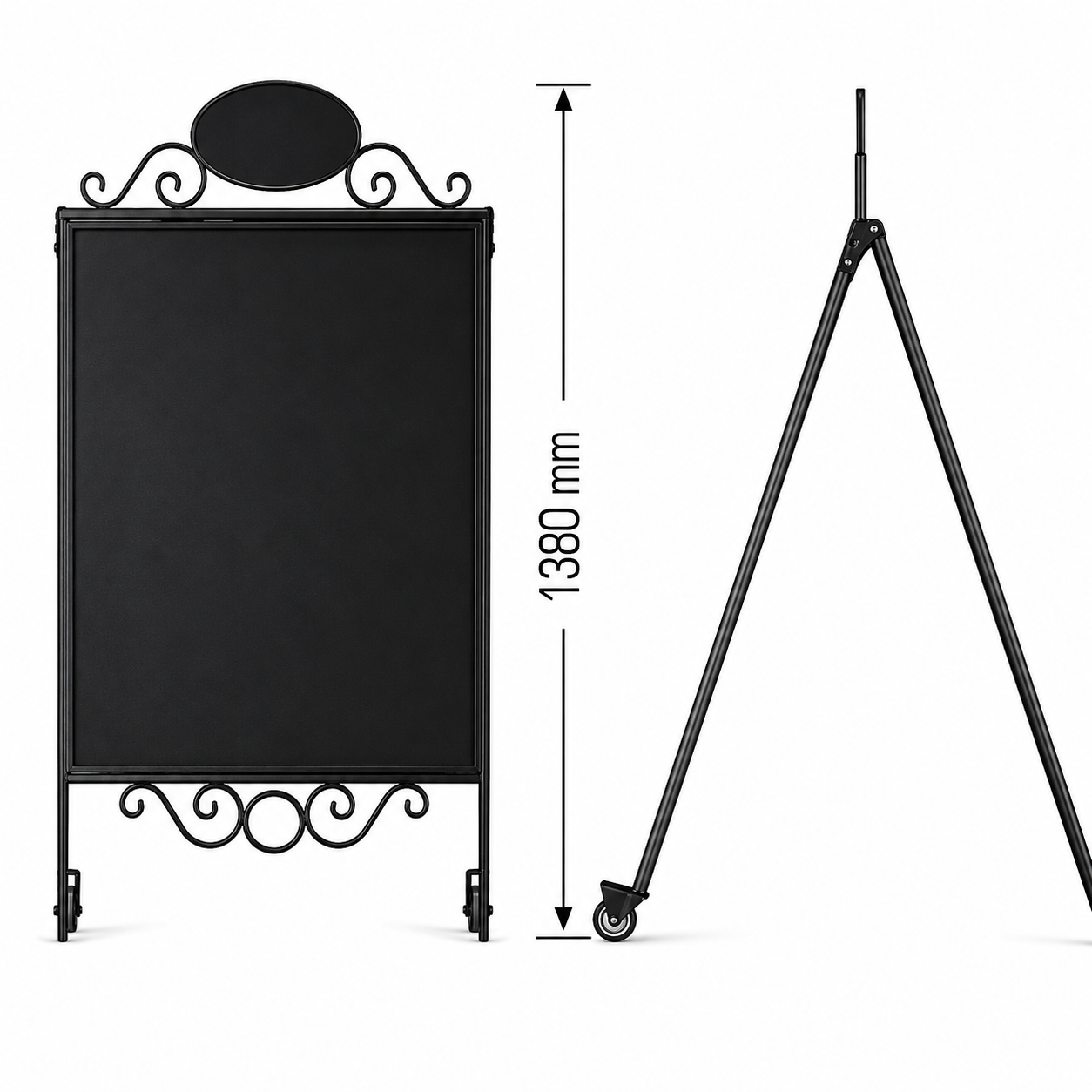 Heritage Sign Antik – Gehwegaufsteller mit Kreidetafel & Rollen