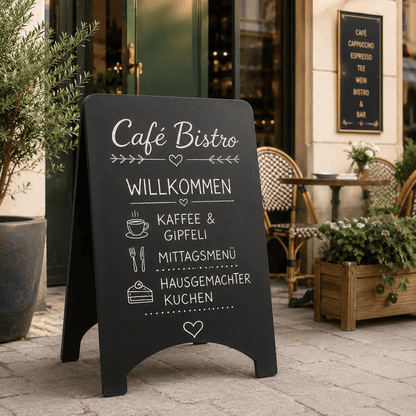 Magnetische Holz-Gehwegkreidetafel 60x90 cm – Schwarz
