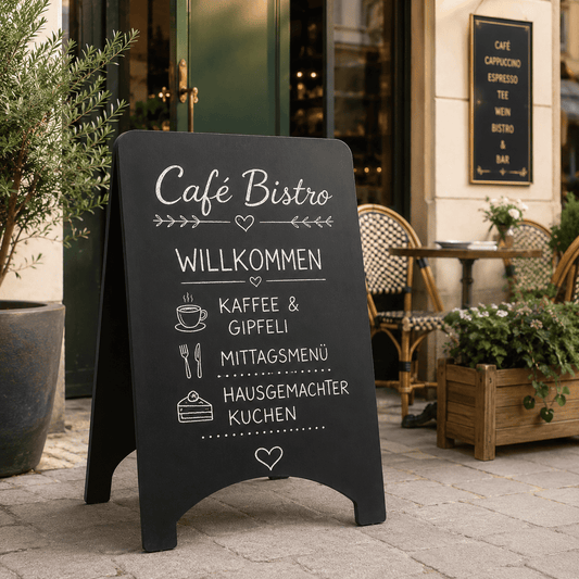 Magnetische Holz-Gehwegkreidetafel 60x90 cm – Schwarz