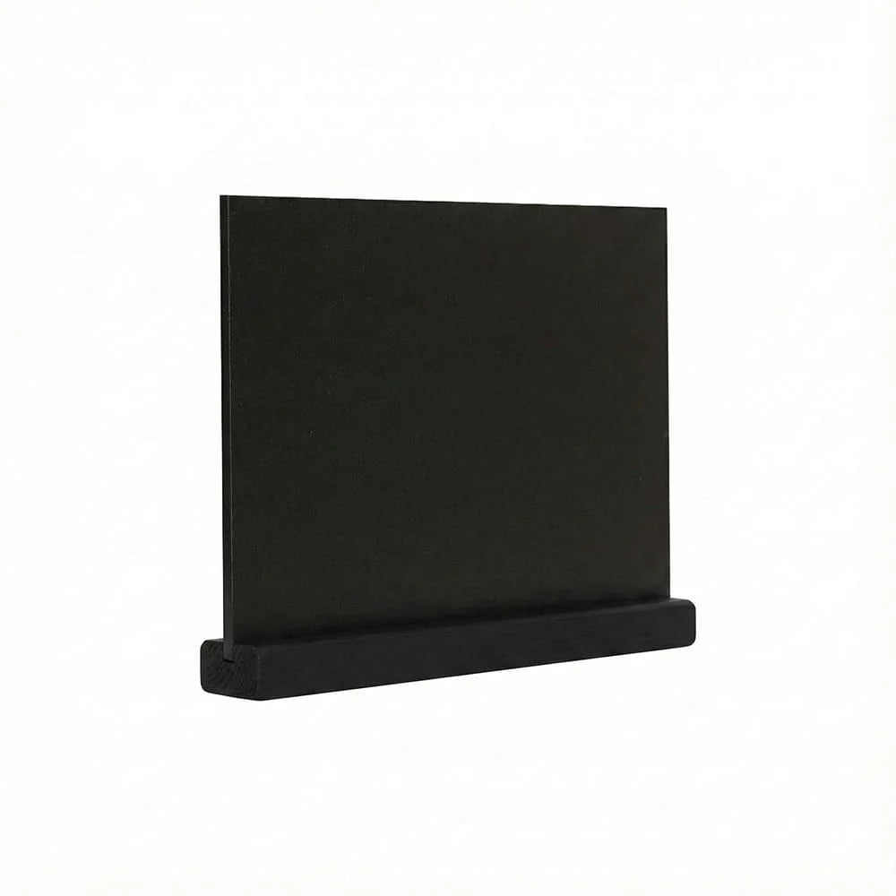 Tischaufsteller-Kreidetafeln mit Holzbasis Schwarz, Hoch- und Querformat