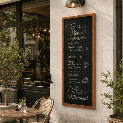 Kreidetafel "InspiraBoard" 60x150cm mit Holzrahmen – Outdoor