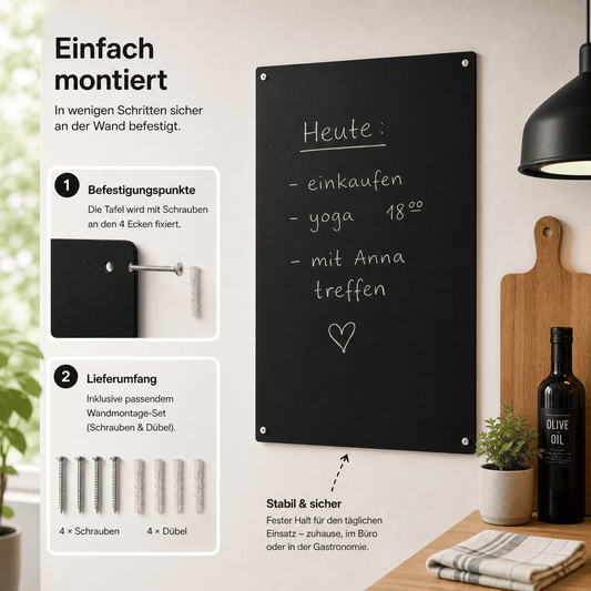 Wandkreidetafel Magnetisch ohne Rahmen, 50x100cm