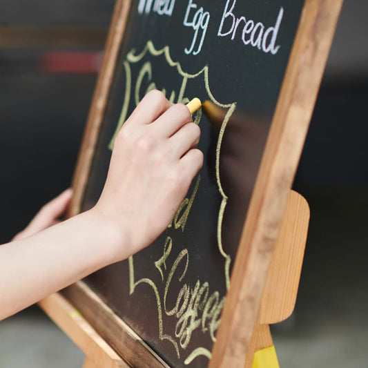 Wandkreidetafel mit Holzrahmen, Dunkelbraun, Indoor